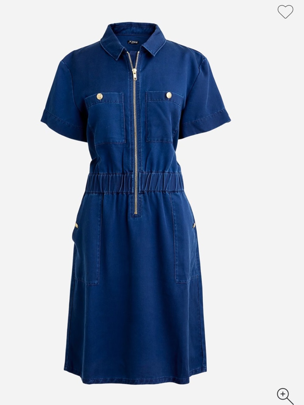 J Crew Zip-front denim dress chambray NEW size 6 shirt dress preppy